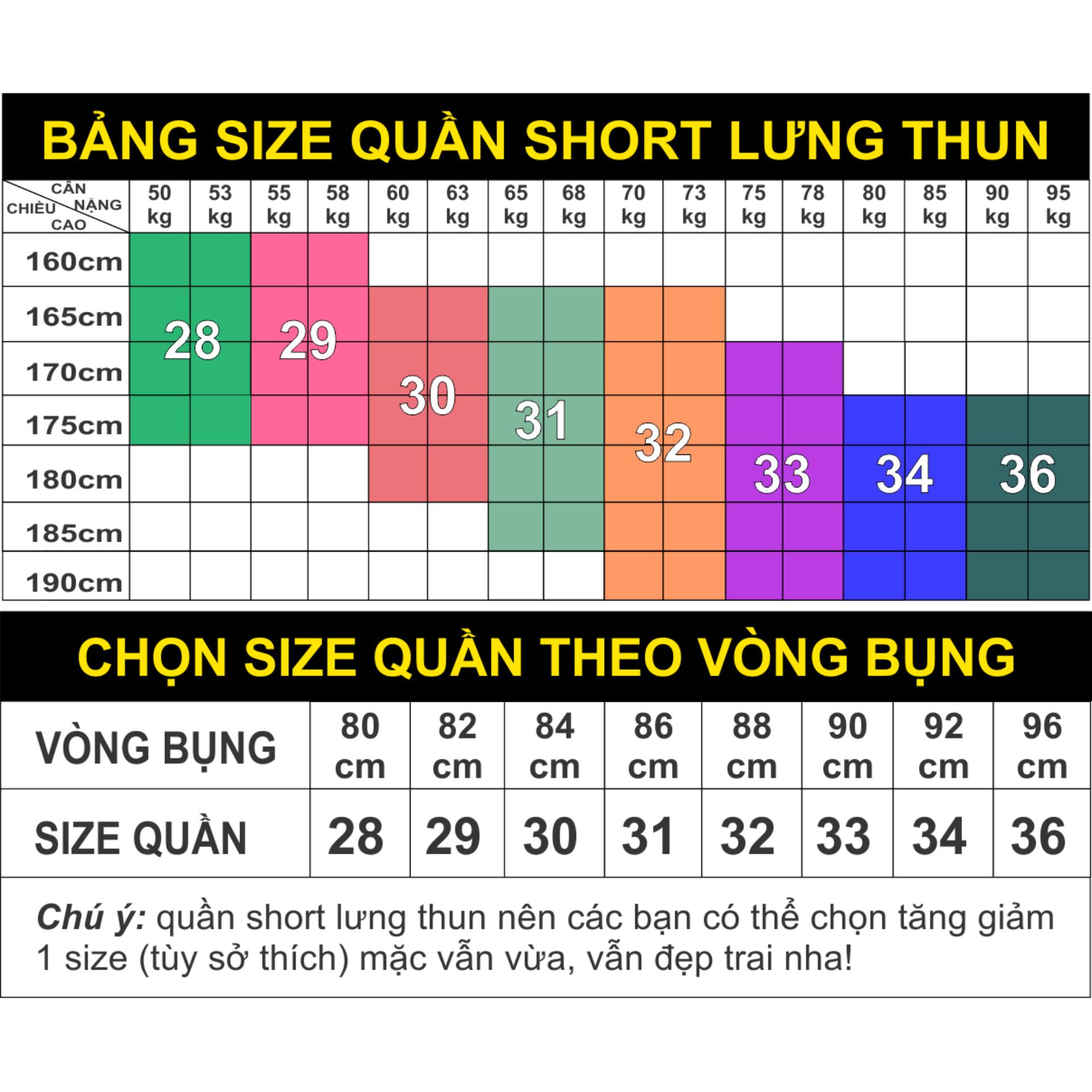 hướng dẫn chọn size quần short nam kaki lưng thun