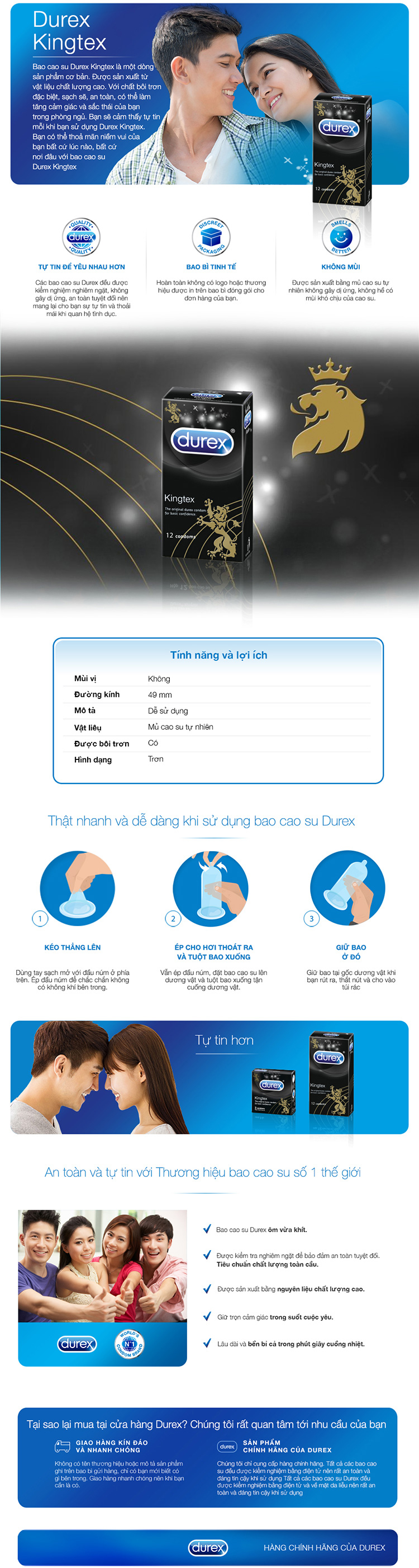 Bao cao su Durex Kingtex 12 bao