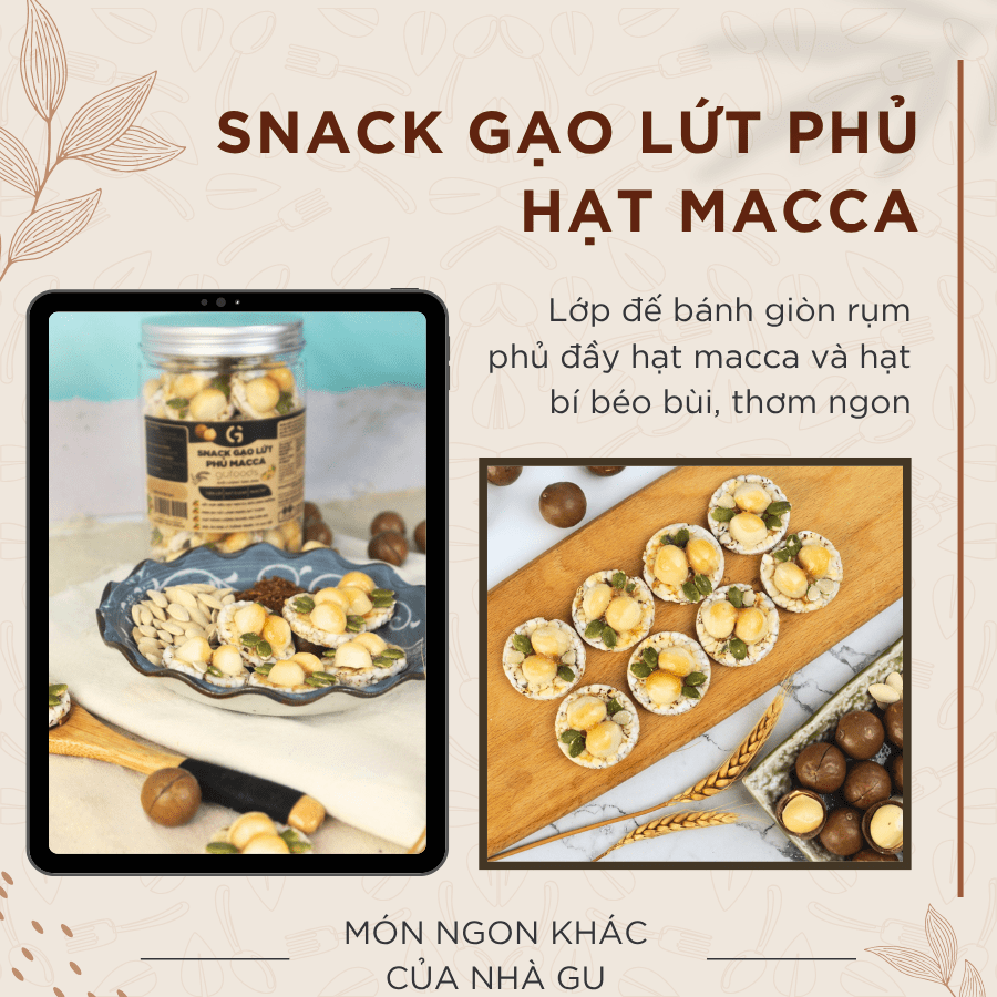 Bánh gạo lứt GUfoods (510g) - Không chiên dầu, Không đường, Từ gạo và ngũ cốc nguyên hạt, Lành mạnh, Phù hợp Eat clean, Ăn vặt healthy, Thực dưỡng, Tập gym, Thuần chay, Đa dạng hương vị