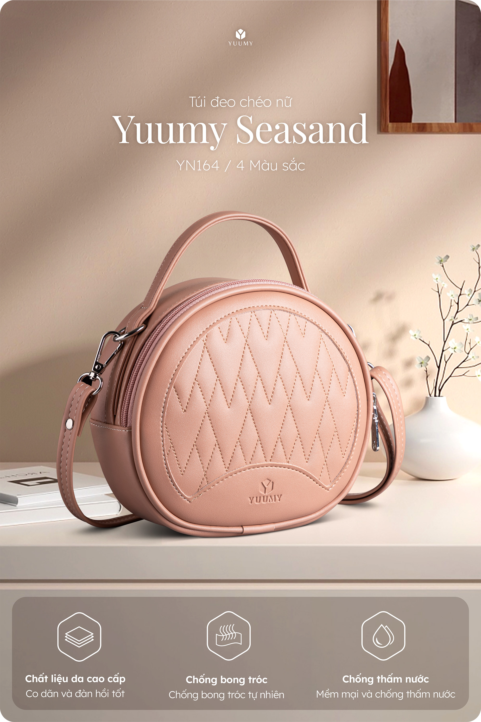 Túi Yuumy ( Thời trang nữ dạo phố size 18 - Túi đeo chéo da Seasand YN164 )
