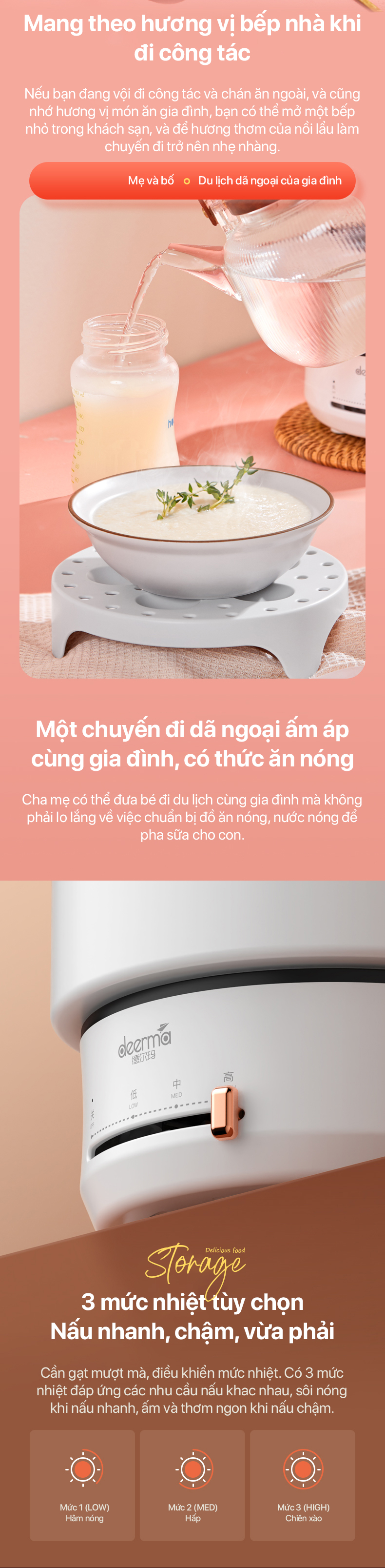 nồi lẩu điện mini đa năng deerma dg25