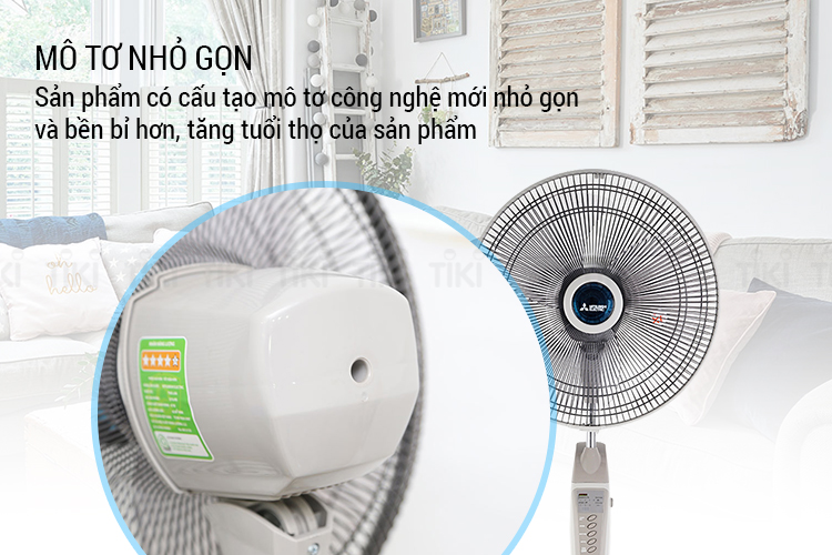 Quạt Đứng Mitsubishi LV16-RV SF-GY - Xám Nhạt - Hàng Chính Hãng