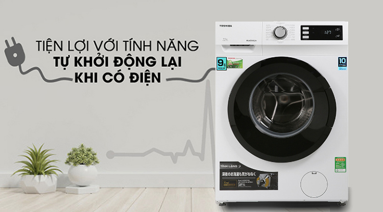 Máy Giặt Cửa Trước Inverter Toshiba TW-BK105S2V-WS (9.5kg) - Hàng Chính Hãng - Chỉ Giao tại HCM