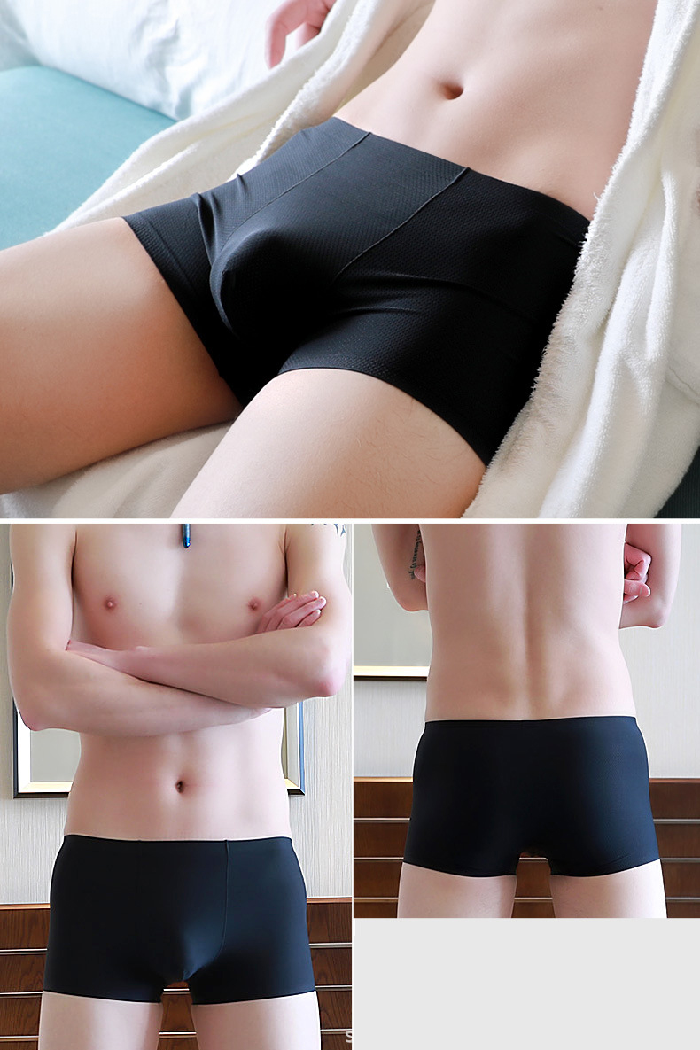 Quần lót nam boxer thun lạnh, sịp đùi nam lưới thoáng mát, quần lót nam thun lạnh cạp nhỏ thiết kế đơn giản QLW0601