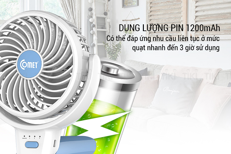 Quạt Sạc Comet CRF0904 (3W)