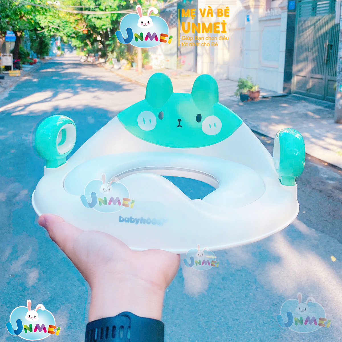 Bệ lót, Bệ Ngồi thu nhỏ bồn cầu có tay vịn cho bé đi vệ sinh dễ dàng - Nhựa PVC Cao Cấp Hàng Đẹp, Chắn Chắn Dành Cho Bé Trên 1 Tuổi