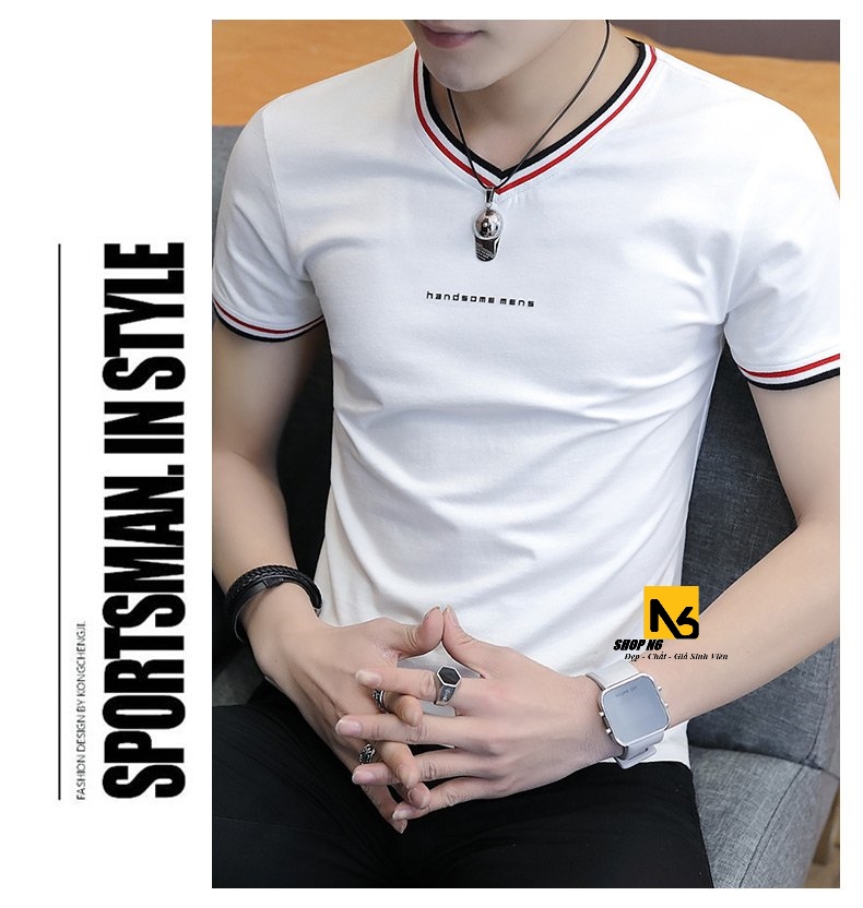 Áo Thun Nam Có Cổ Tròn Thun Cá Sấu Cotton 4 chiều Co Giãn Phom Body Phối Màu Thời Trang Hàn Quốc Giá Tốt Cao Cấp AT11 - ShopN6
