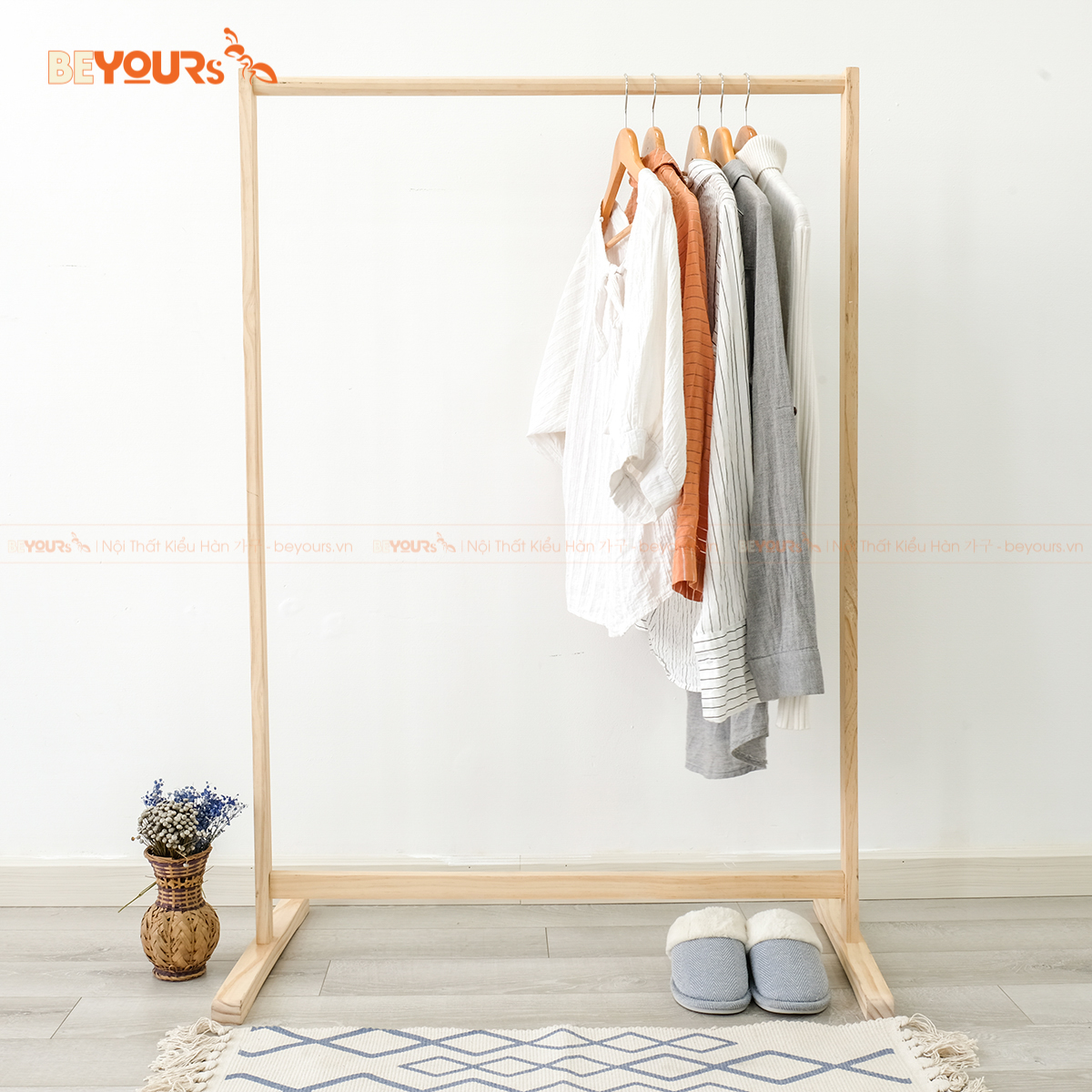 giá treo quần áo Single Hanger size L Gỗ