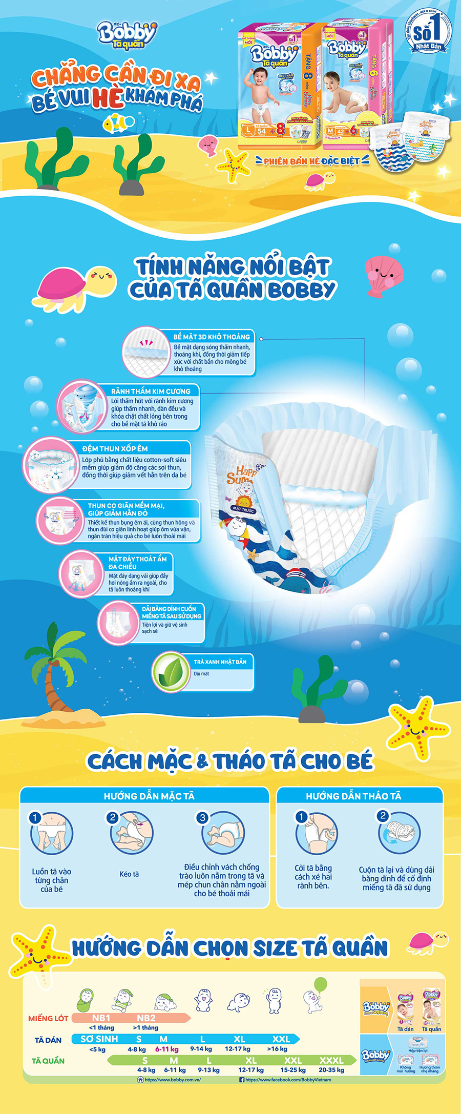 Tã quần Bobby Siêu Thấm Khô Thoáng gói đại XXXL24