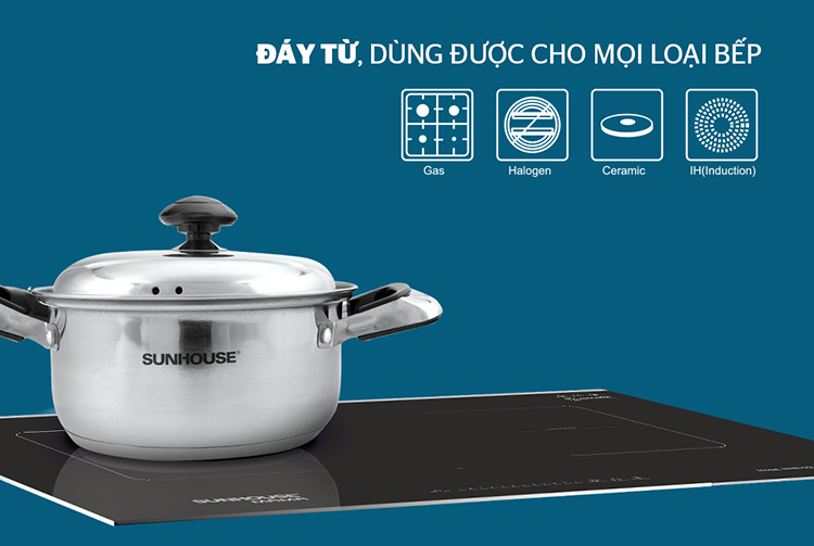 Bộ 3 Nồi Inox 3 Đáy Bếp Từ Sunhouse SH333 (16cm, 18cm, 24cm) Bộ 3 Nồi Inox 3 Đáy Bếp Từ Sunhouse SH333 (16cm, 18cm, 24cm)