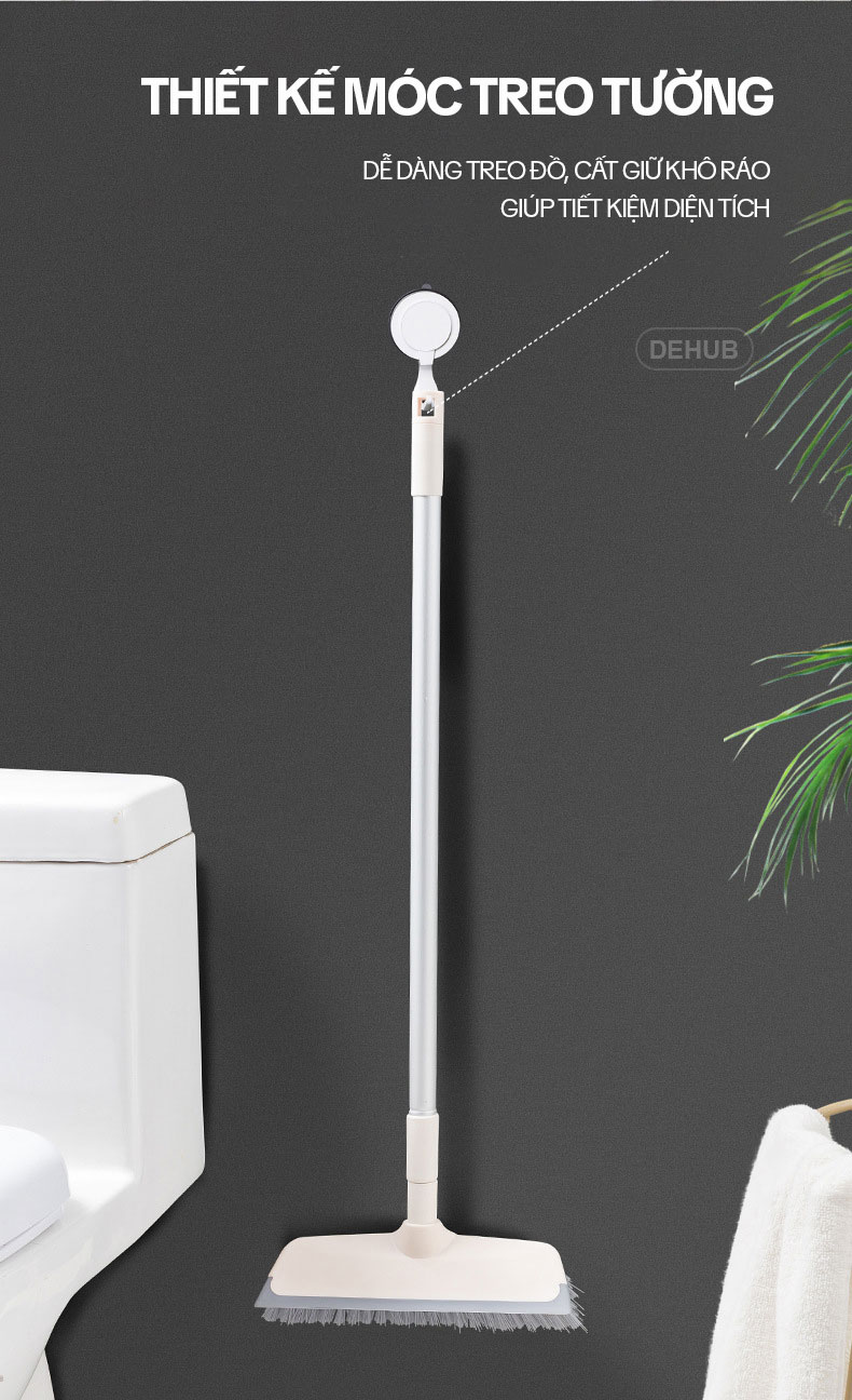 Cây Chà Sàn Nhà Tắm KITIMOP Z1, Chổi Chà Sàn Và Gạt Nước 2 Trong 1, Chổi Cọ Nhà Vệ Sinh Thông Minh