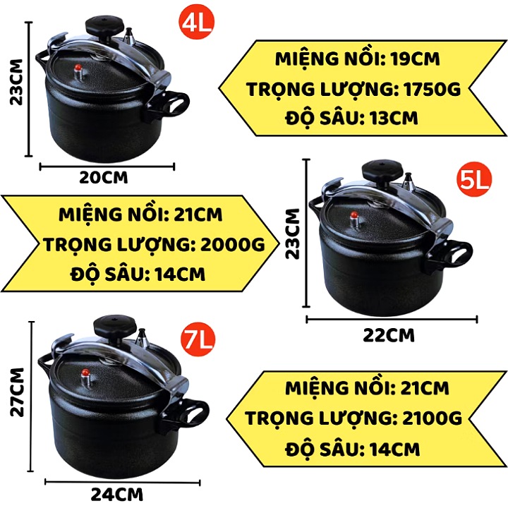 Nồi áp suất nấu bếp từ , bếp ga FUJIKA 4L-5L-7L