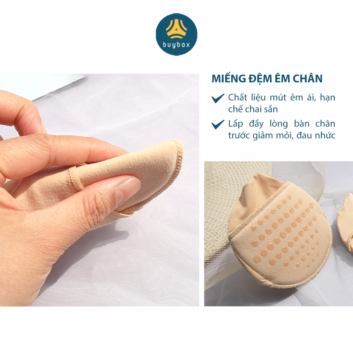 Vớ thiết kế mỏng nhẹ, màu sắc tinh tế, kết hợp hạt silicone massage, giảm tình trạng thốn bàn chân hiệu quả - BuyBox - BBPK340