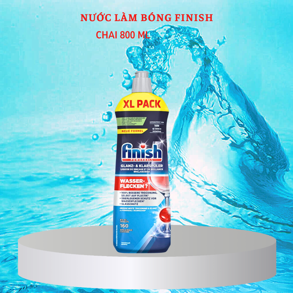 Combo Bột rửa bát finish 2.2kg+Nước làm bóng finish 800ml+Muối rửa bát finish 1.2kg dùng cho Máy rửa bát