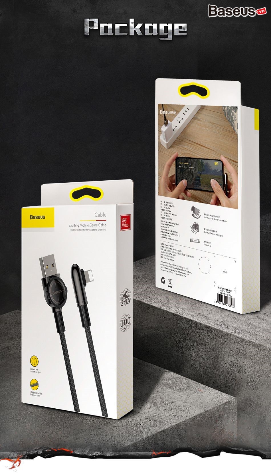 Cáp sạc chơi game siêu bền Baseus Exciting Mobile Game Lightning Cable cho iPhone iPad (2.4A, Fast Charging) - Hàng Chính Hãng 13