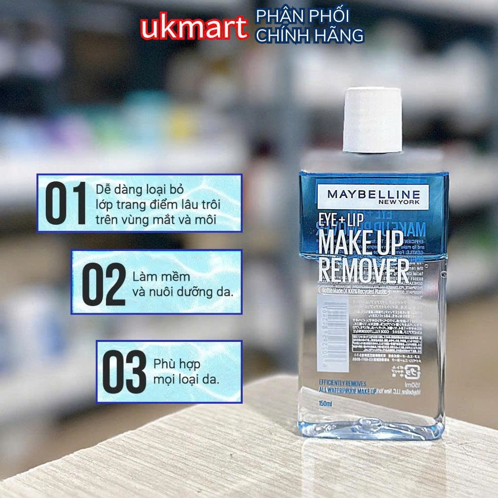 Tẩy Trang Mắt Môi Chuyên Dụng Maybelline New York Eye & Lip Makeup Remover 40ml - 150ml