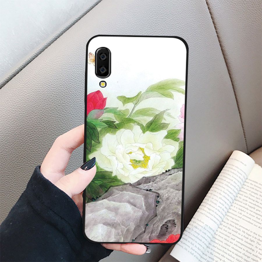 Ốp kính cường lực cho điện thoại Samsung Galaxy A50 - mẫu đơn MS MAUDON034