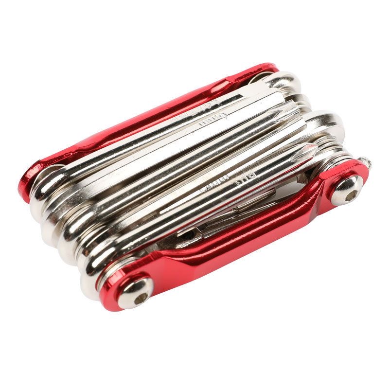 Lục giác sửa chữa xe đạp T-25 11 in 1, bao gồm các dụng cụ đủ loại như đinh vít, lục giác, cắt xích và nạy lốp - Mai Lee