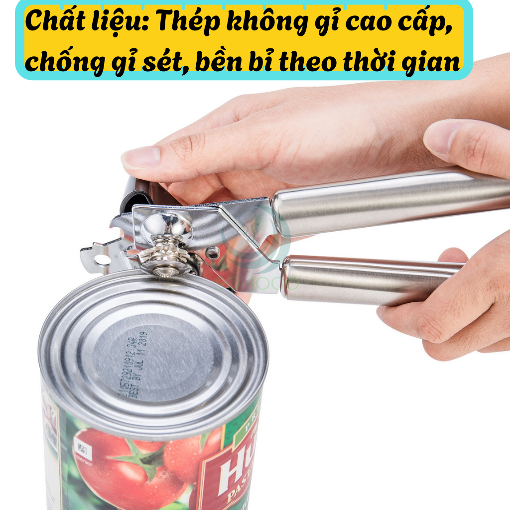 Dụng cụ khui đồ hộp thép không gỉ- Cần kẹp mở hộp đa năng tay cầm đôi