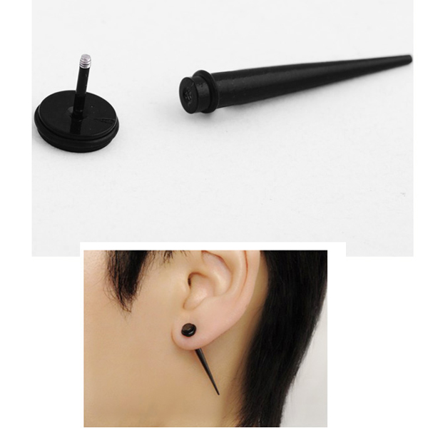 Bông tai đinh dài 6mm BT02 (Màu Đen) - 2 chiếc