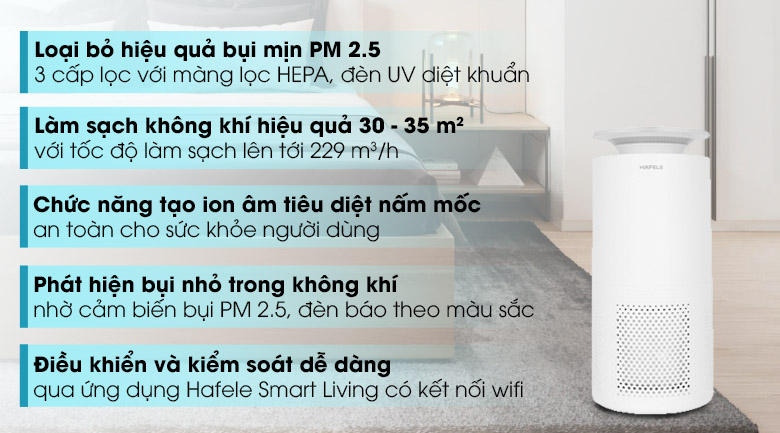 Máy Lọc Không Khí Hafele CF-8126S (Diện tích phòng 30 - 35 m2) - Hàng Chính Hãng