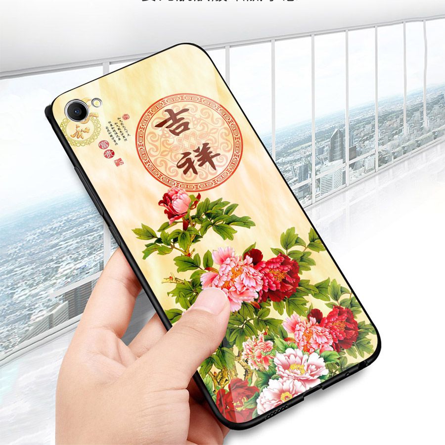 Ốp kính cường lực cho điện thoại Oppo F1S/A59 - mẫu đơn MS MAUDON003