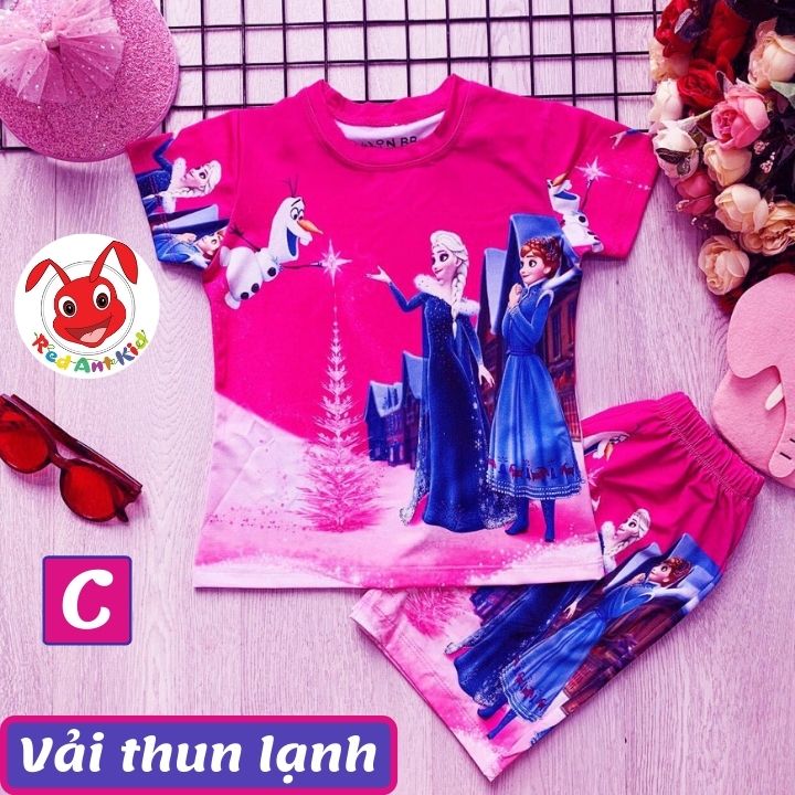 Đồ bộ bé gái hình ELSA từ 9-47kg - đồ bé gái vải thun lạnh - Giặt không vỡ hình -Kiến Lửa