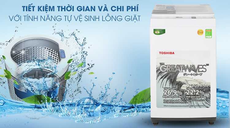 Máy Giặt Cửa Trên Toshiba AW-K800AV-WW (7kg) - Hàng Chính Hãng - Chỉ Giao tại HCM