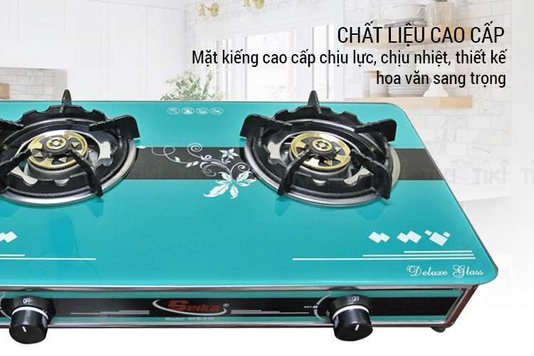 Bếp Gas Đôi Mặt Kính Sen Đồng Seika SKB516 - Hàng Chính Hãng