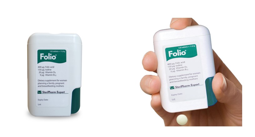 Viên uống bổ sung Acid Folic cho mẹ bầu và cho con bú Folio® - Hộp 120 viên