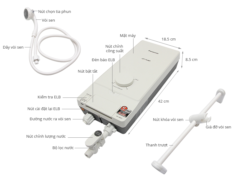 Máy Nước Nóng Panasonic DH-4MP1VW (4500W)