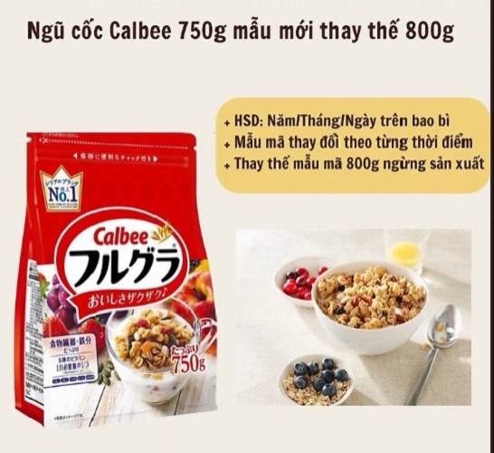 Combo 1 thùng (6 gói) ngũ cốc Calbee Nhật Bản date mới
