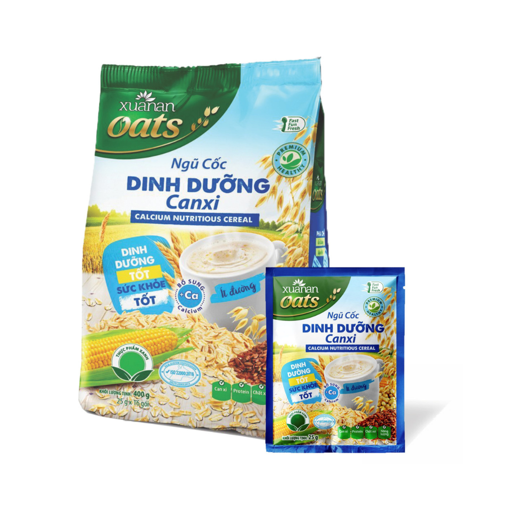 Combo Ngũ Cốc Dinh Dưỡng Canxi 400G + Ngũ Cốc Yến Mạch 400G [ít đường]