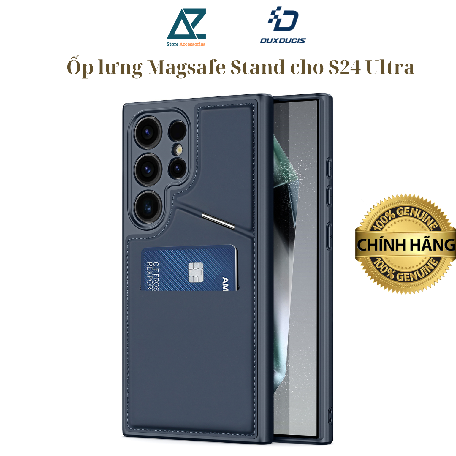 Ốp Lưng Da Sạc Từ Tính Dành Cho Samsung Galaxy S24 Ultra DUX DUCIS Rafi II Series_ Hàng chính hãng