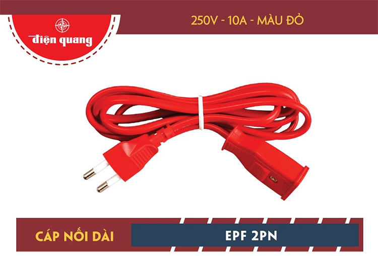 Cáp Nối Dài Điện Quang ĐQ EPF 2W.2PN (Màu Trắng)