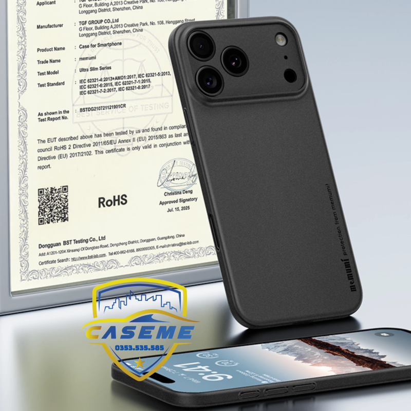 Ốp lưng siêu mỏng Memumi dành cho iPhone Air, iPhone 17, iPhone 17 Pro, iPhone 17 Pro Max - Hàng Chính Hãng