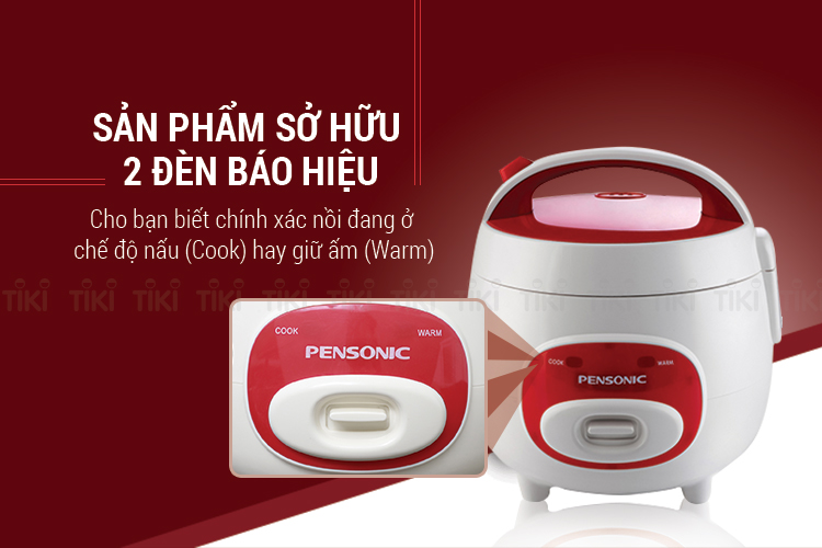Nồi Cơm Điện Pensonic PSR-1001R (1L) - Trắng Đỏ
