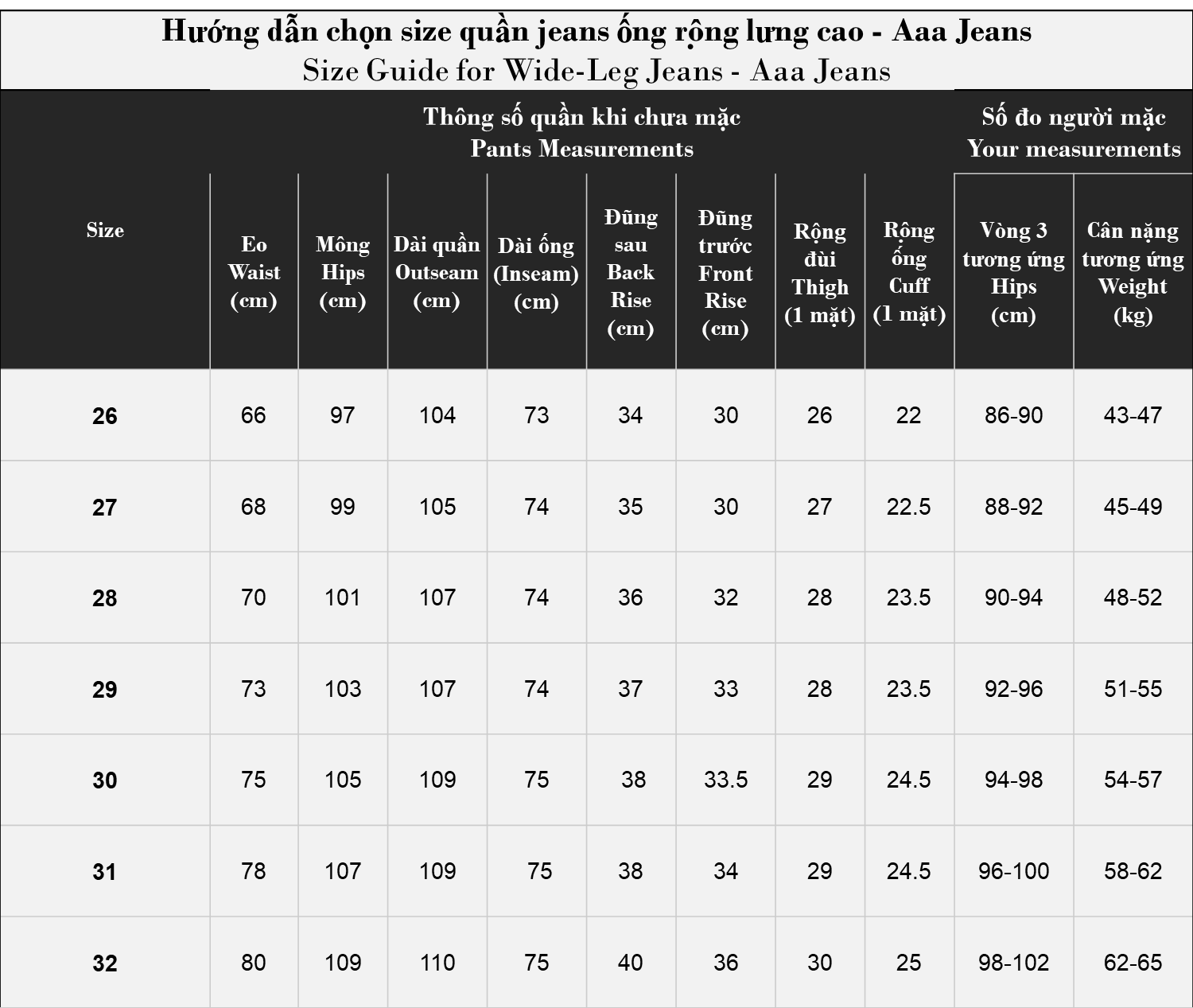 Quần Jean Ống Rộng Indigo Aaa Jeans