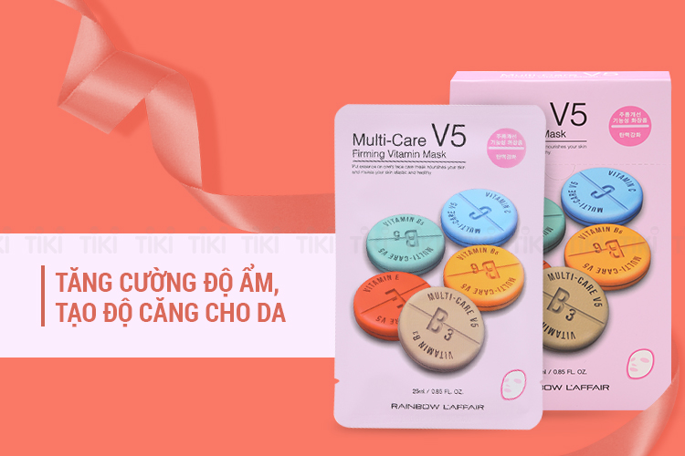 Hộp 10 Miếng Mặt Nạ Dưỡng Da Rainbow L'Affair Multi-Care V5 Firming Vitamin Mask