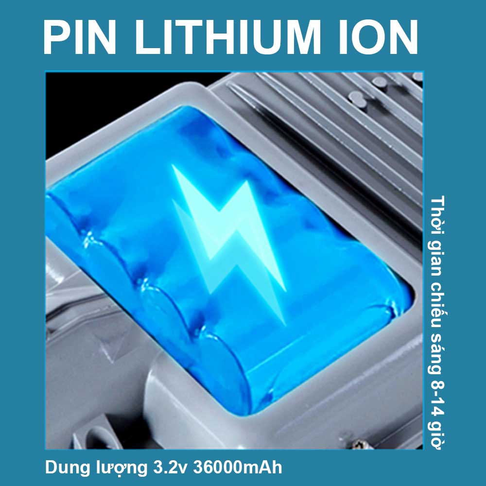 Đèn đường năng lượng mặt trời 300w pin lithium ion