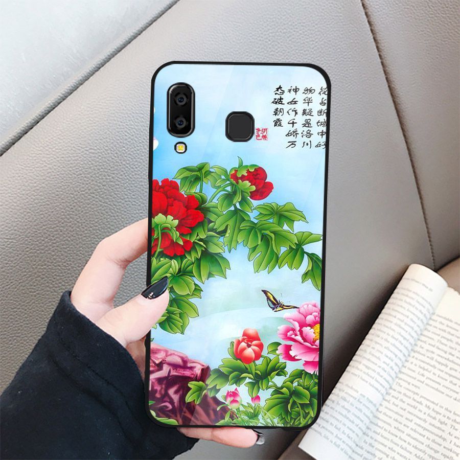 Ốp kính cường lực cho điện thoại Samsung Galaxy A10/M10 - mẫu đơn MS MAUDON032