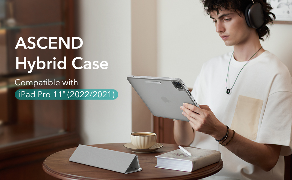 Bao Da dành cho iPad Pro 11 inch 2022/2021 ESR Ascend Hybrid Trifold Case - Hàng Chính Hãng