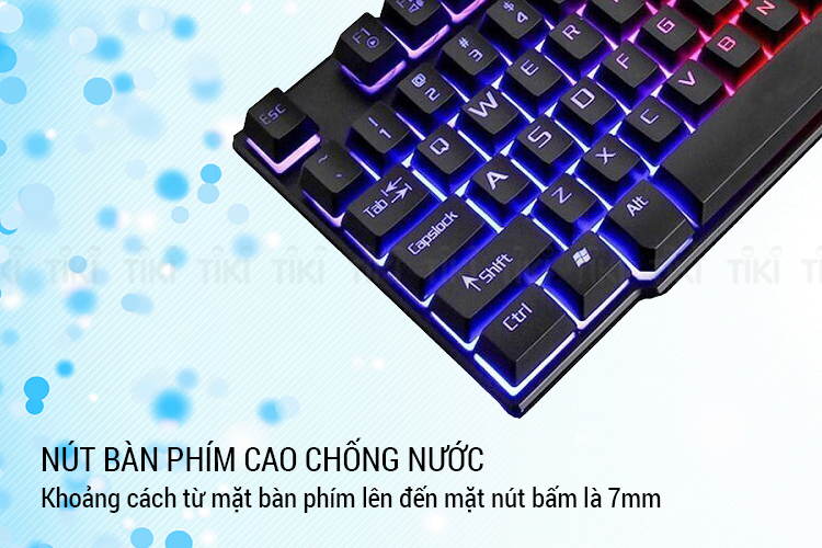 Bộ Bàn Phím Giả Cơ Và Chuột Chuyên Game R8 1910 LED 7 Màu (Đen) - Hàng Chính Hãng