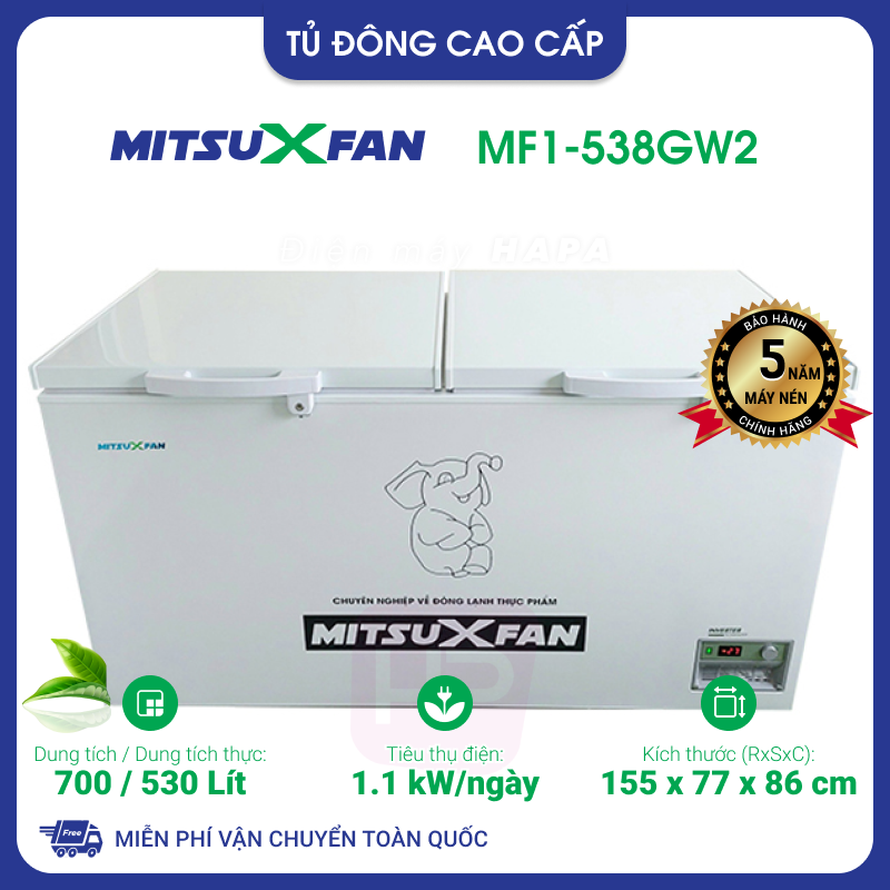 Tủ Đông Cao Cấp Mitsuxfan MF1-538GW2 - Hàng Chính Hãng