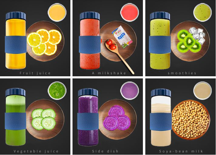 Kesun (Jes-JZ-GZ08) mini food machine juicer juice milkshake food supplement stirring portable accompanying glass body