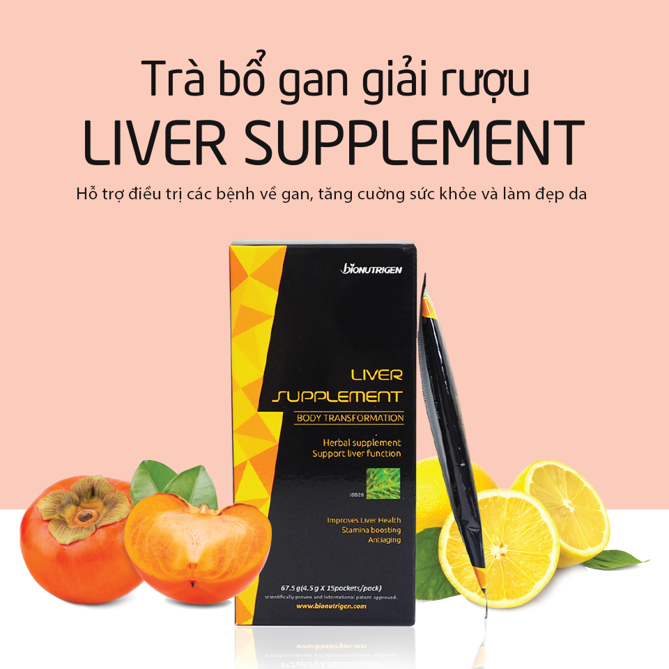 TRÀ BỔ GAN GIẢI RƯỢU BIONUTRIGEN LIVER SUPPLEMENTS - HỘP 15 GÓI, MỖI GÓI 4GR 1