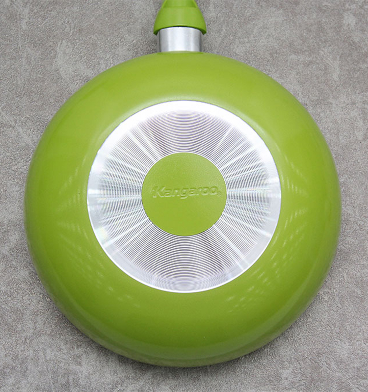 Chảo Chống Dính Sâu Lòng Vung Kính Kangaroo KG919P - Xanh Lá (24cm)