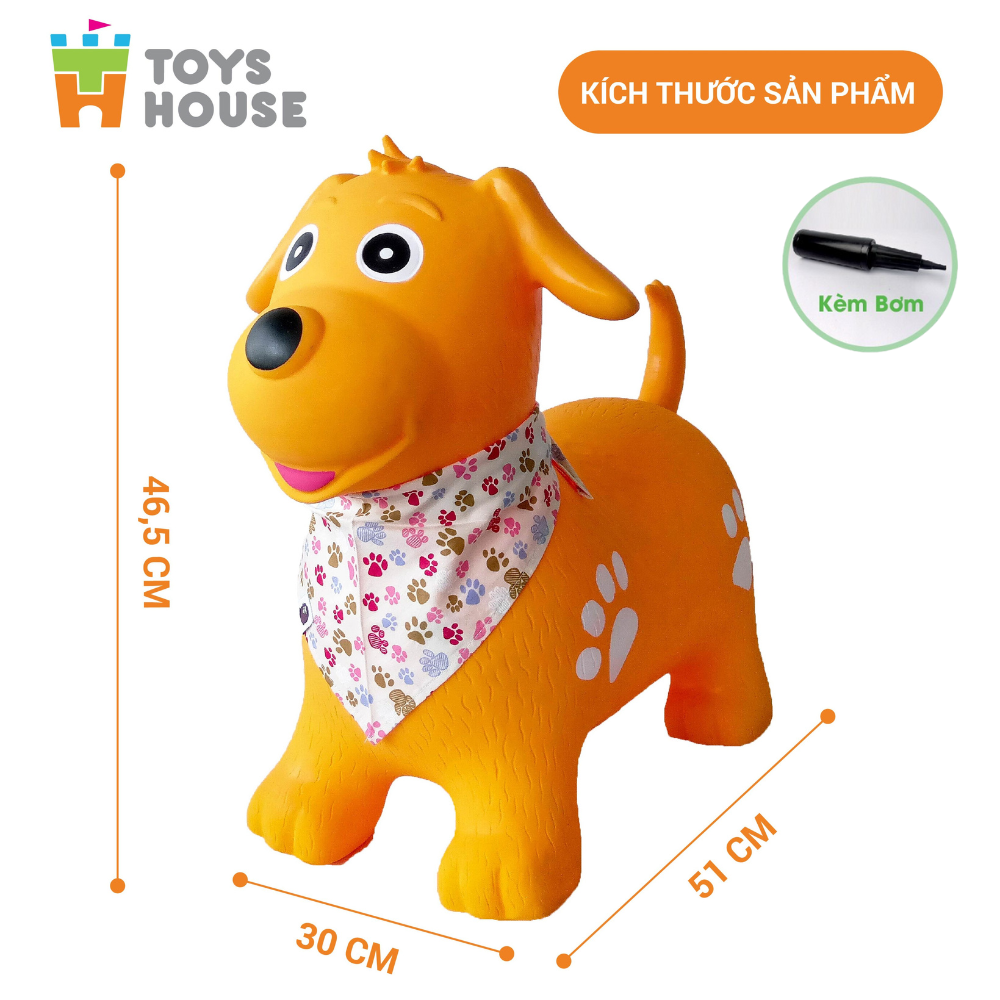 Thú nhún bơm hơi Toyshouse (KÈM BƠM)- Tiêu chuẩn xuất khẩu Mỹ (ASTM) và Châu Âu (EN71)- Đồ chơi vận động cho bé từ 8 tháng