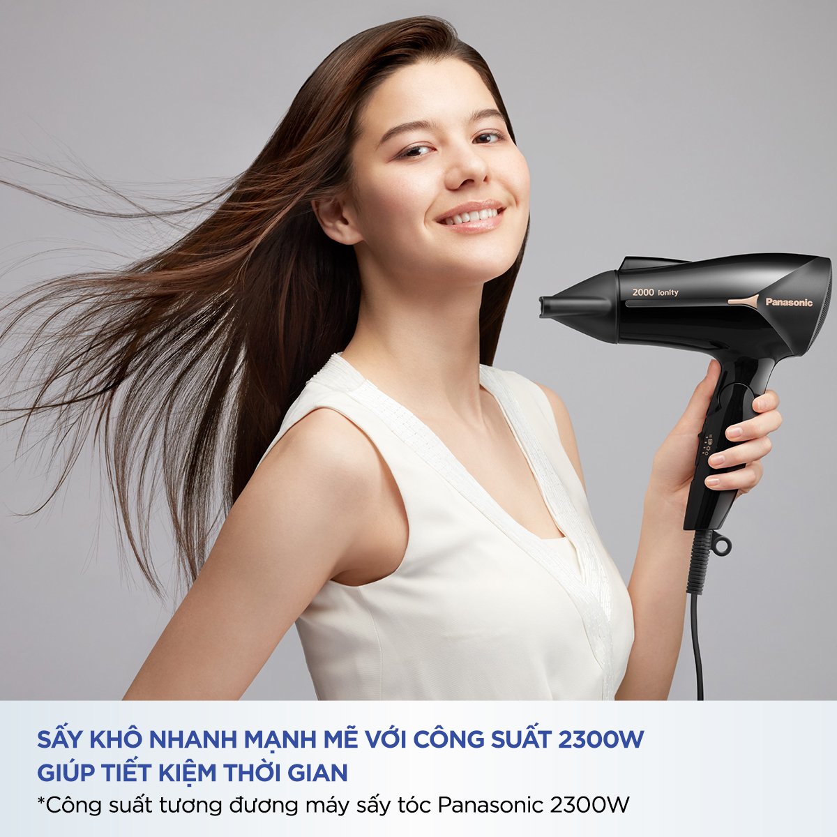 Máy Sấy Tóc ionity Panasonic EH-NE66-K645 – Công nghệ ionity bảo vệ và chăm sóc tóc bóng mượt – Công suất cực mạnh 2000W – Có đầu sấy tạo kiểu - Hàng chính hãng