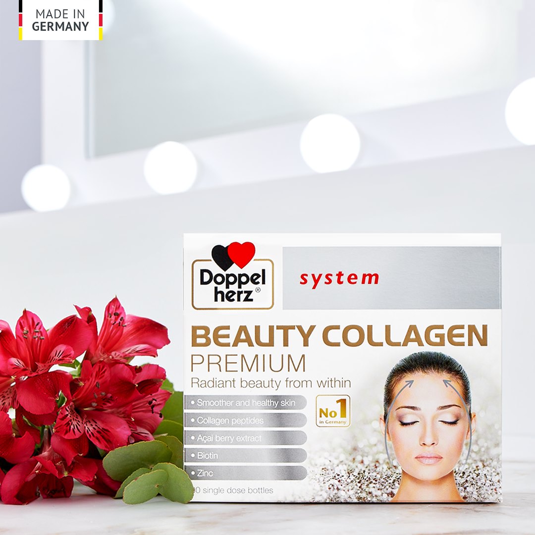 collagen thuỷ phân chống lão hóa, đẹp da doppelherz beauty collagen (hộp 30 ống) 1